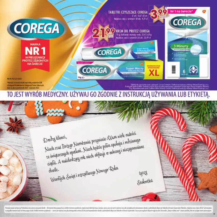 Gazetka promocyjna Stokrotka - Katalog Boże Narodzenie - ważna 14.12 do 27.12.2023 - strona 95 - produkty: Corega, Mięso, Owoce, Tablet, Warzywa