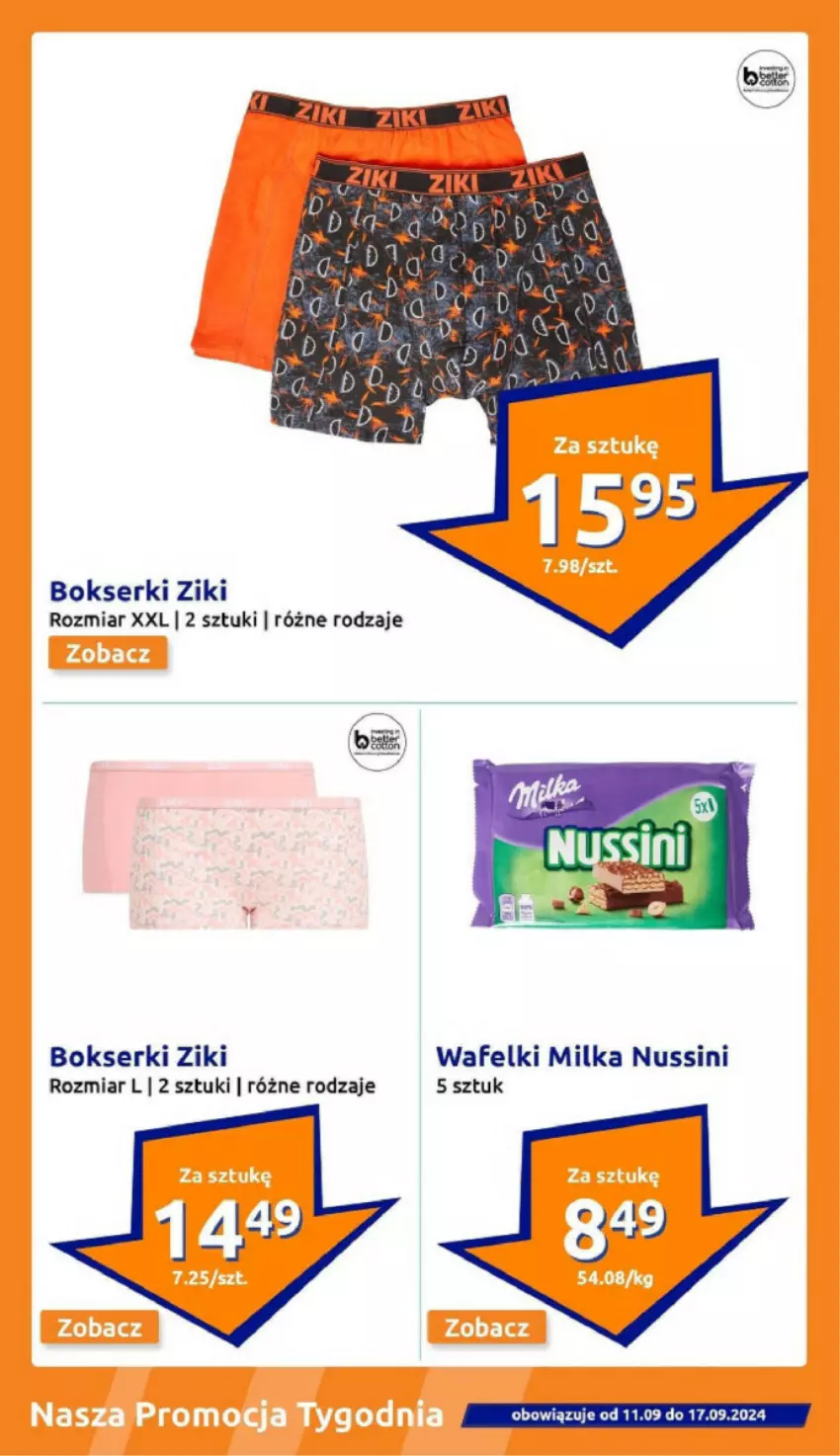 Gazetka promocyjna Action - ważna 11.09 do 17.09.2024 - strona 18 - produkty: Bokserki, Kaki, Milka, Ser