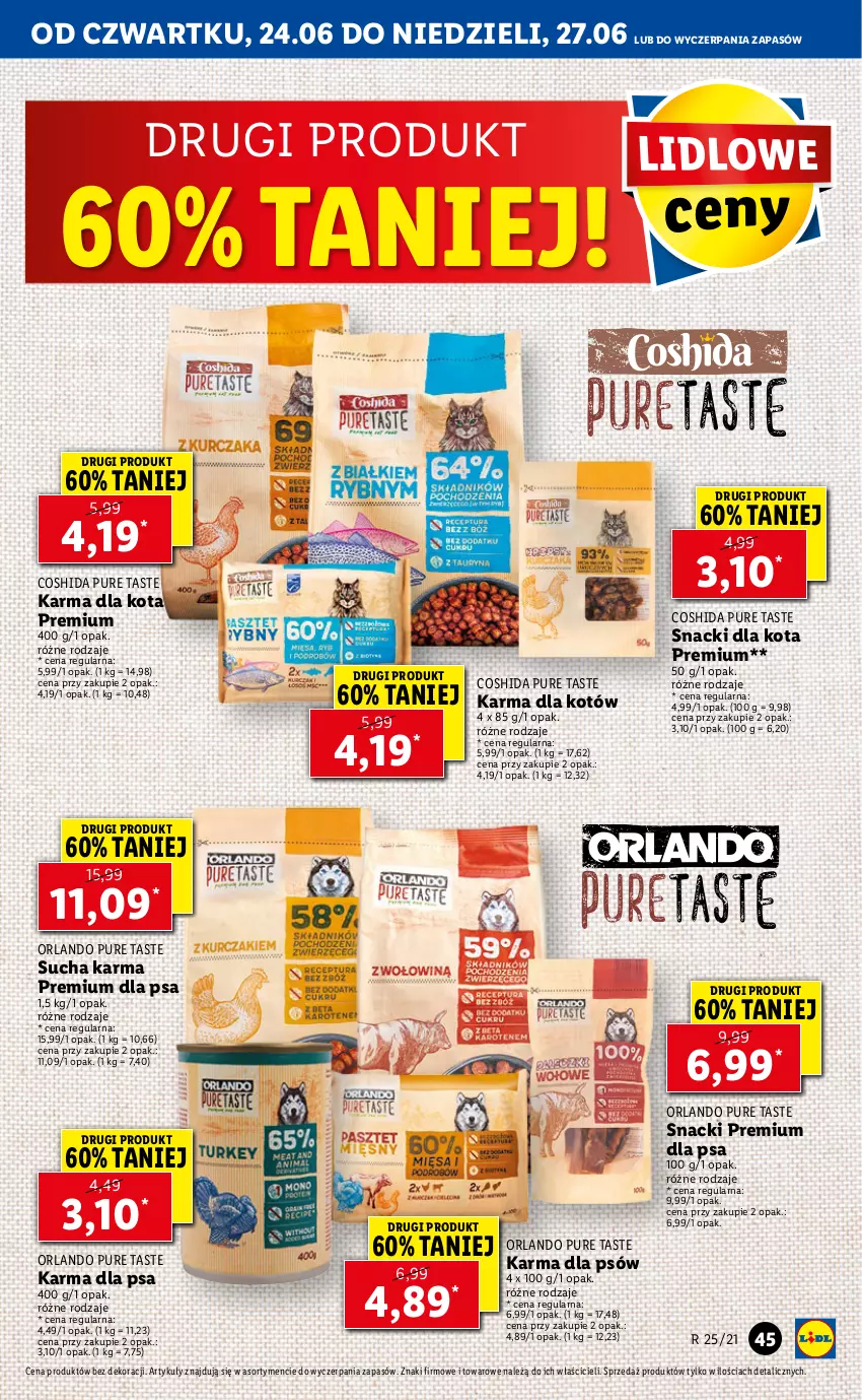 Gazetka promocyjna Lidl - GAZETKA - ważna 24.06 do 27.06.2021 - strona 45 - produkty: Pur, Sucha karma