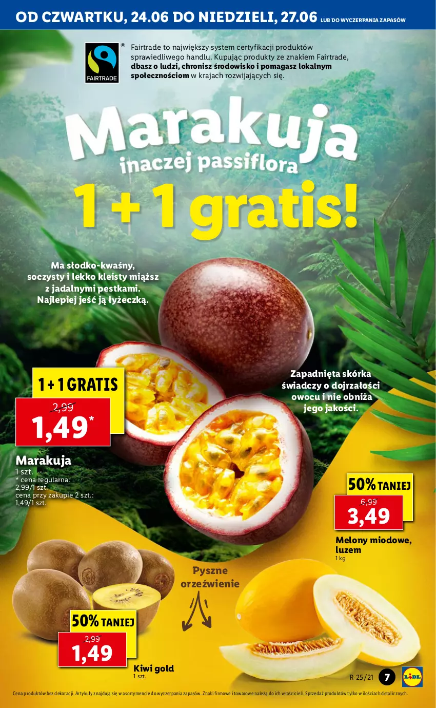 Gazetka promocyjna Lidl - GAZETKA - ważna 24.06 do 27.06.2021 - strona 7 - produkty: Fa, Gra, Kiwi, Melon