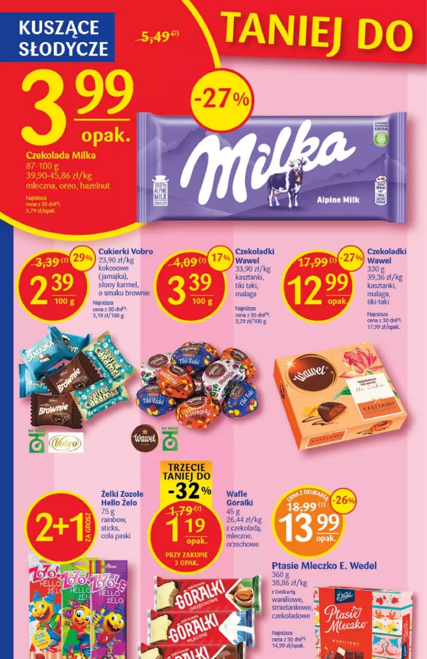 Gazetka promocyjna Delikatesy Centrum - Gazetka DC06 - ważna 09.02 do 15.02.2023 - strona 22 - produkty: Brownie, Cukier, Cukierki, E. Wedel, Góralki, Kokos, Mleczko, Ptasie mleczko, Wafle, Wawel