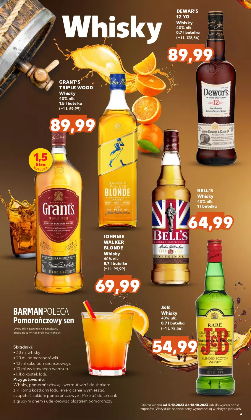 Gazetka promocyjna Kaufland - Barek Kauflandu - ważna 05.10 do 18.10.2023 - strona 4 - produkty: Bell, Gra, Johnnie Walker, Lanki, Sok, Stek, Whisky