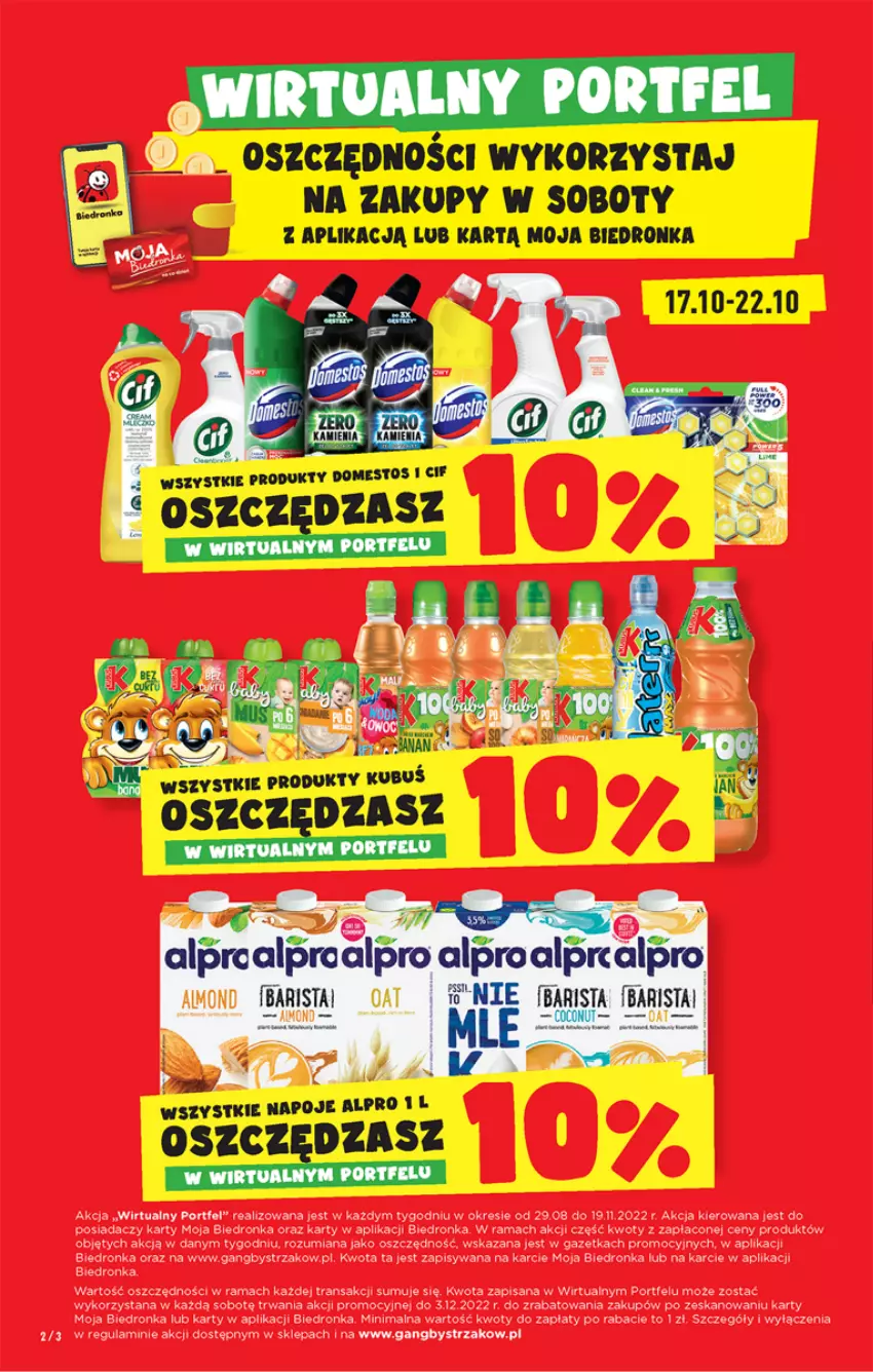 Gazetka promocyjna Biedronka - W tym tygodniu - ważna 20.10 do 26.10.2022 - strona 2 - produkty: Alpro, Cif, Domestos, Isana, Napoje, Por, Rama, Tran