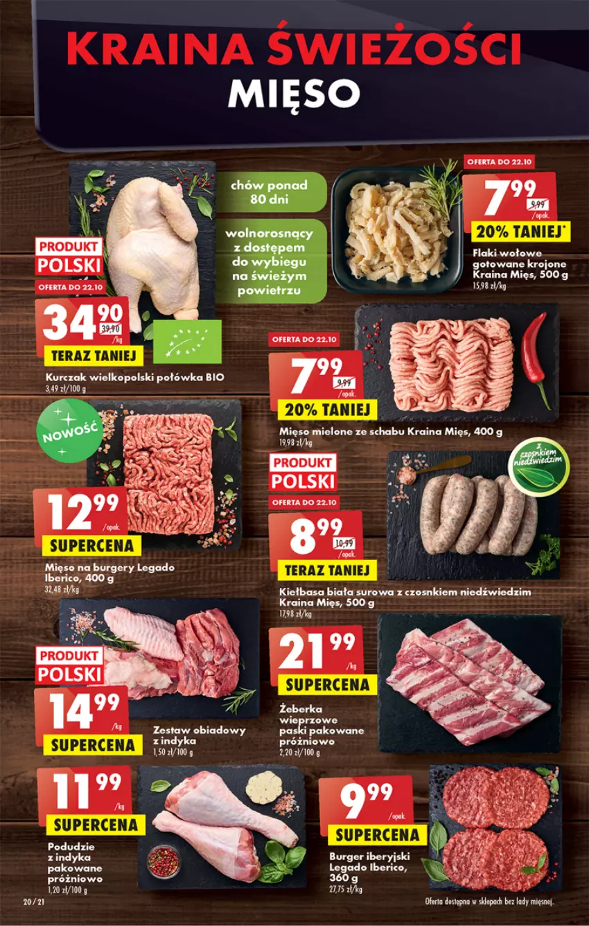 Gazetka promocyjna Biedronka - W tym tygodniu - ważna 20.10 do 26.10.2022 - strona 20 - produkty: Burger, Kiełbasa, Kiełbasa biała, Kurczak, Mięso, Mięso mielone, Tera