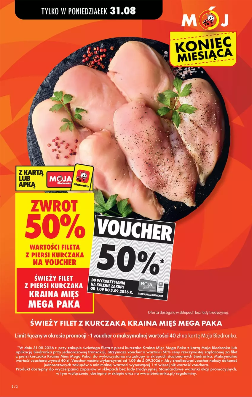 Gazetka promocyjna Biedronka - Od Poniedziałku - ważna 31.08 do 05.09.2026 - strona 2 - produkty: Filet z piersi kurczaka, Kurczak, Tran