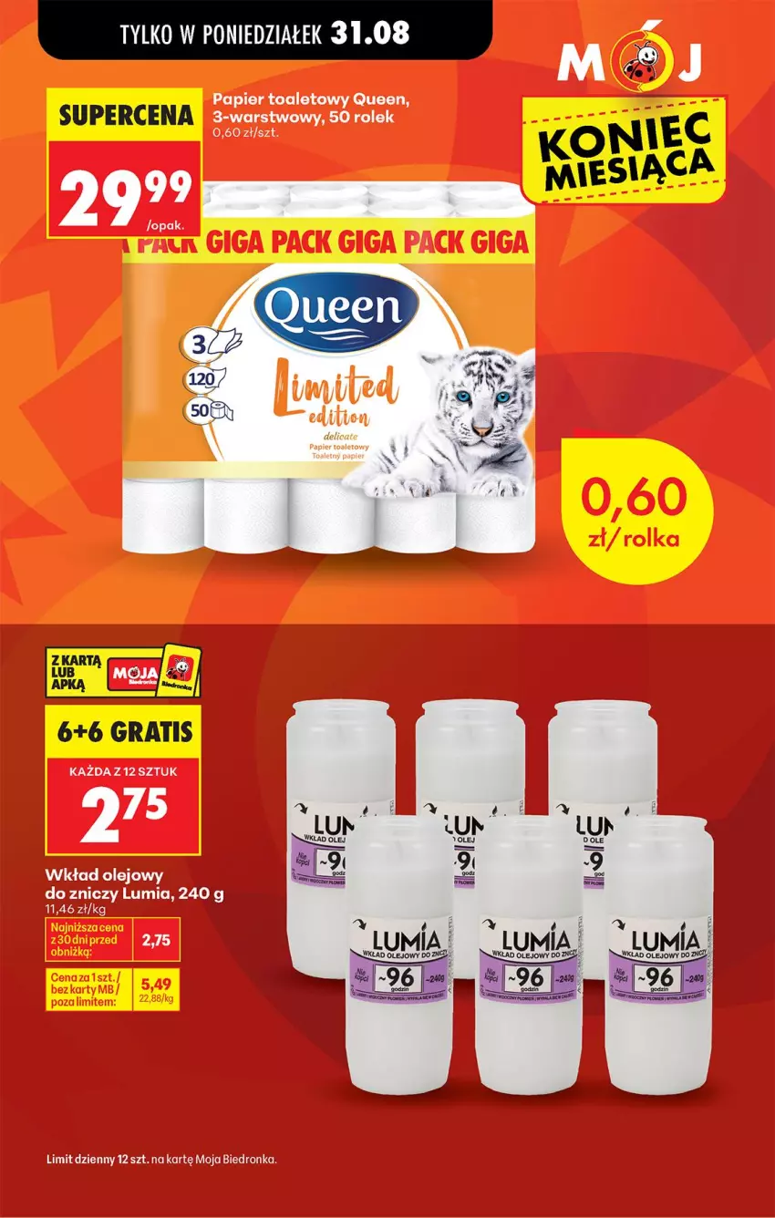 Gazetka promocyjna Biedronka - Od Poniedziałku - ważna 31.08 do 05.09.2026 - strona 21 - produkty: Olej, Papier, Papier toaletowy, Wkład olejowy, Znicz