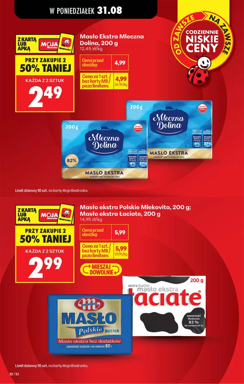 Gazetka promocyjna Biedronka - Od Poniedziałku - ważna 31.08 do 05.09.2026 - strona 22 - produkty: Masło, Mleko, Mlekovita