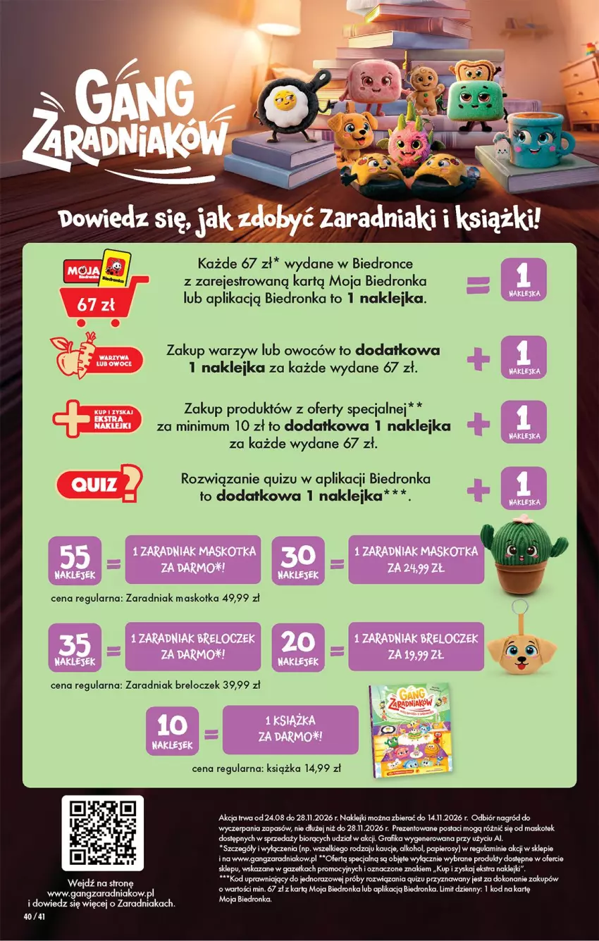 Gazetka promocyjna Biedronka - Od Poniedziałku - ważna 31.08 do 05.09.2026 - strona 40 - produkty: Breloczek, Gra, Grafika, Klej, Kotek, Książka, Papier, Quiz
