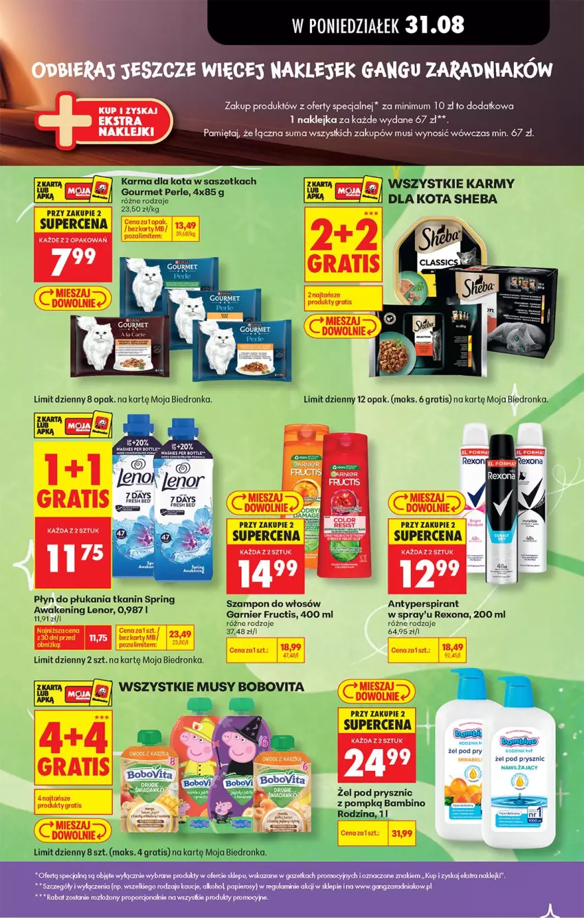 Gazetka promocyjna Biedronka - Od Poniedziałku - ważna 31.08 do 05.09.2026 - strona 45 - produkty: Antyperspirant, Fructis, Garnier, Klej, Lenor, Mięta, Mus, Papier, Płyn do płukania, Rexona, Sheba, Szampon