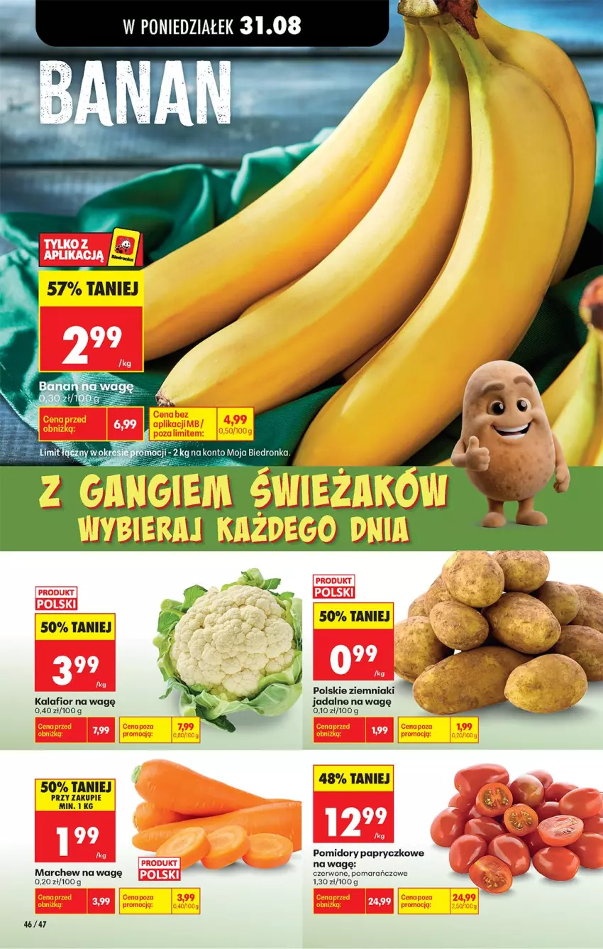 Gazetka promocyjna Biedronka - Od Poniedziałku - ważna 31.08 do 05.09.2026 - strona 50 - produkty: Kalafior, Pomidory, Ziemniaki