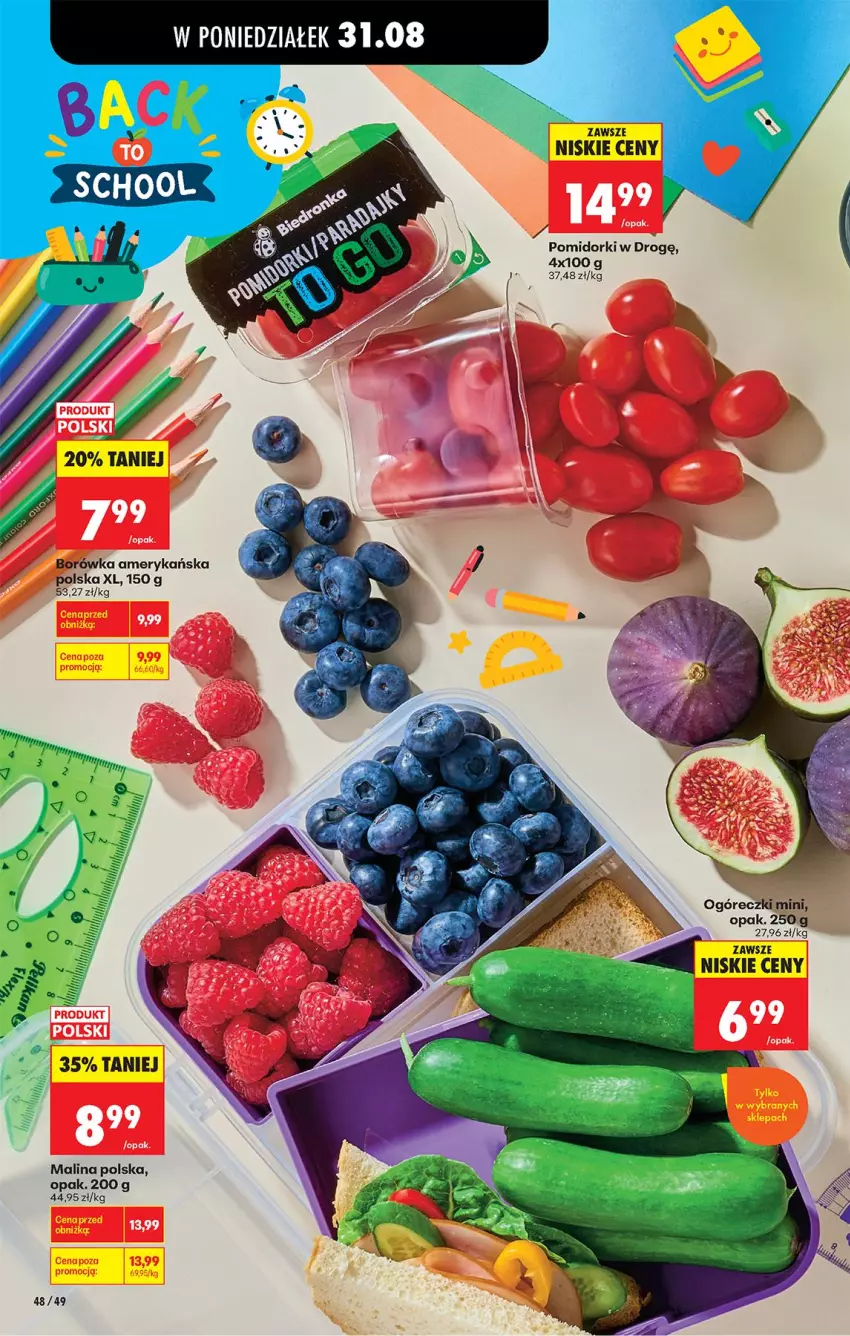 Gazetka promocyjna Biedronka - Od Poniedziałku - ważna 31.08 do 05.09.2026 - strona 52 - produkty: Borówka, Borówka amerykańska, Pomidorki