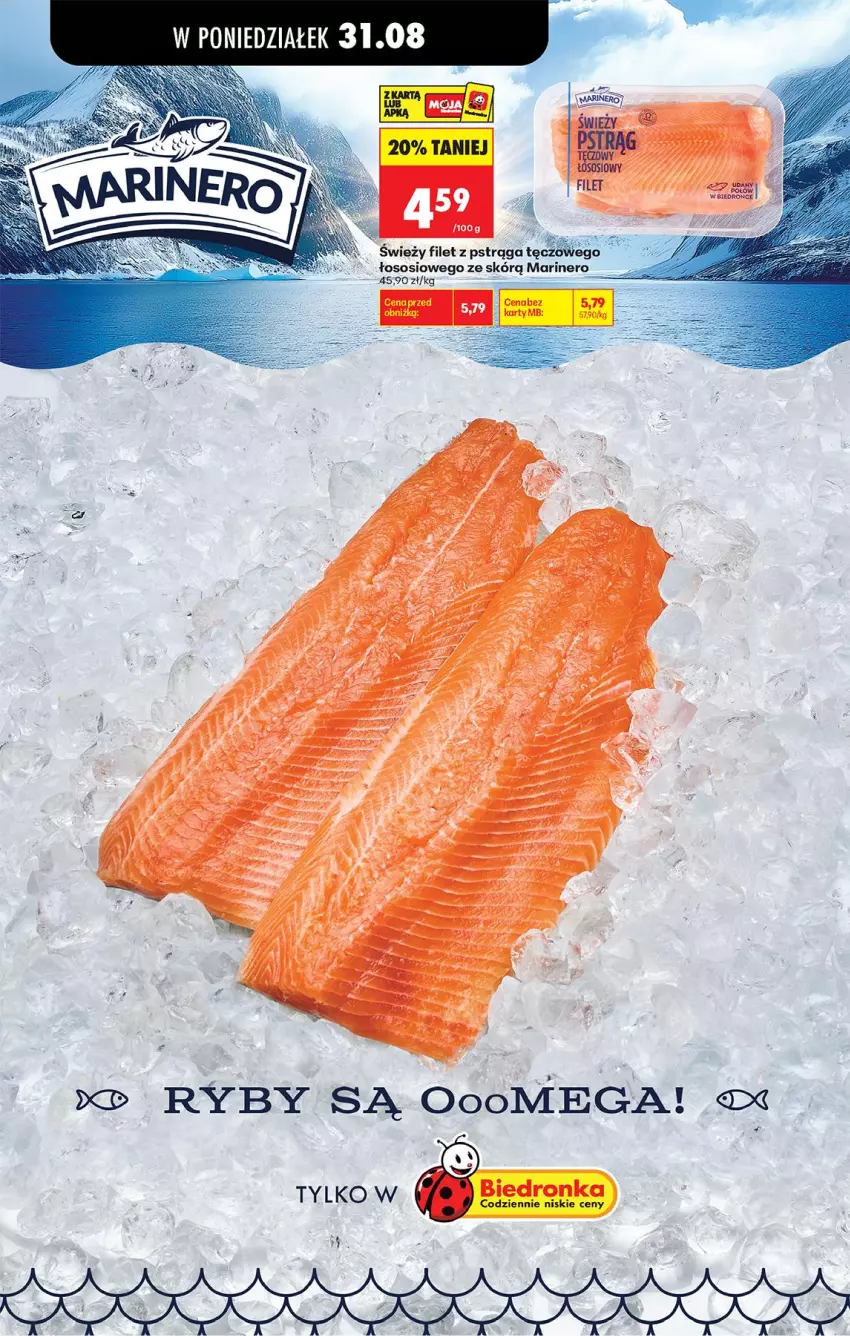 Gazetka promocyjna Biedronka - Od Poniedziałku - ważna 31.08 do 05.09.2026 - strona 54 - produkty: Filet z pstrąga, Pstrąg, Pstrąg tęczowy, Sos