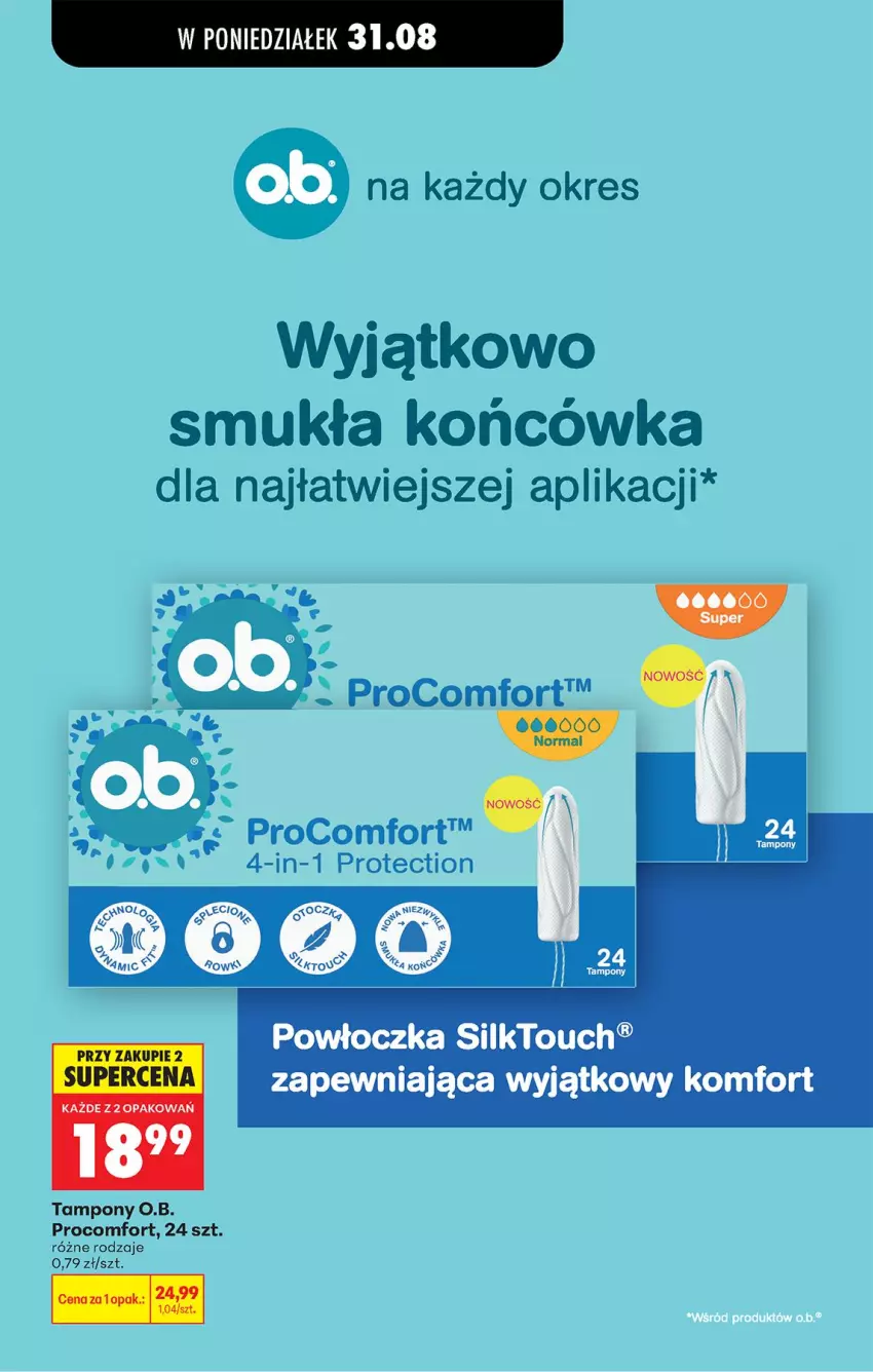 Gazetka promocyjna Biedronka - Od Poniedziałku - ważna 31.08 do 05.09.2026 - strona 66 - produkty: O.B., Tampony