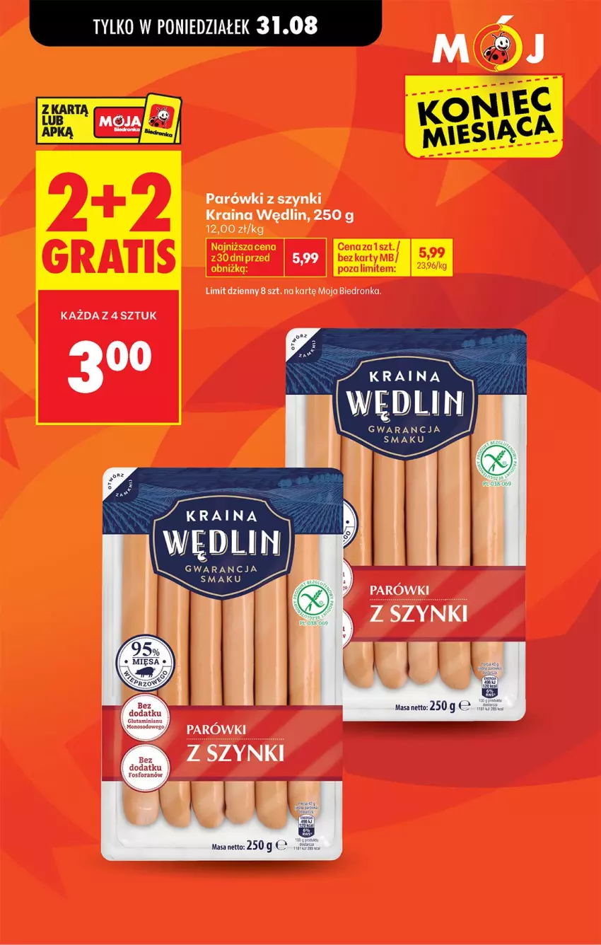 Gazetka promocyjna Biedronka - Od Poniedziałku - ważna 31.08 do 05.09.2026 - strona 7 - produkty: Parówki, Parówki z szynki