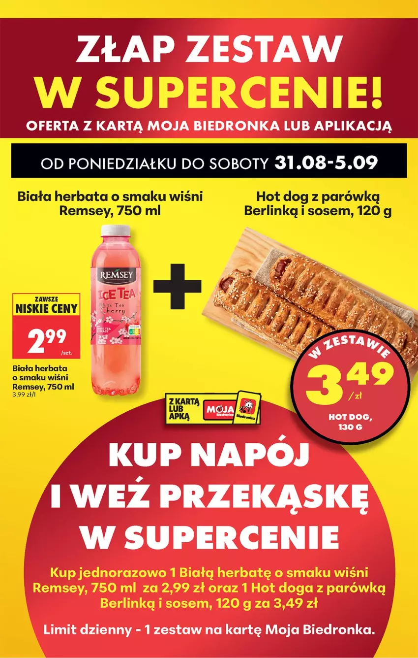 Gazetka promocyjna Biedronka - Od Poniedziałku - ważna 31.08 do 05.09.2026 - strona 80 - produkty: Herbata, Hot dog, Sos