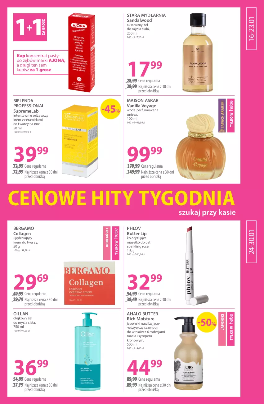 Gazetka promocyjna Hebe - Gazetka - ważna 16.01 do 30.01.2026 - strona 11 - produkty: Aksam, Bielenda, Halo, Krem do twarzy, Oillan, Olej, Perfum, Syrop, Szampon, Woda, Woda perfumowana