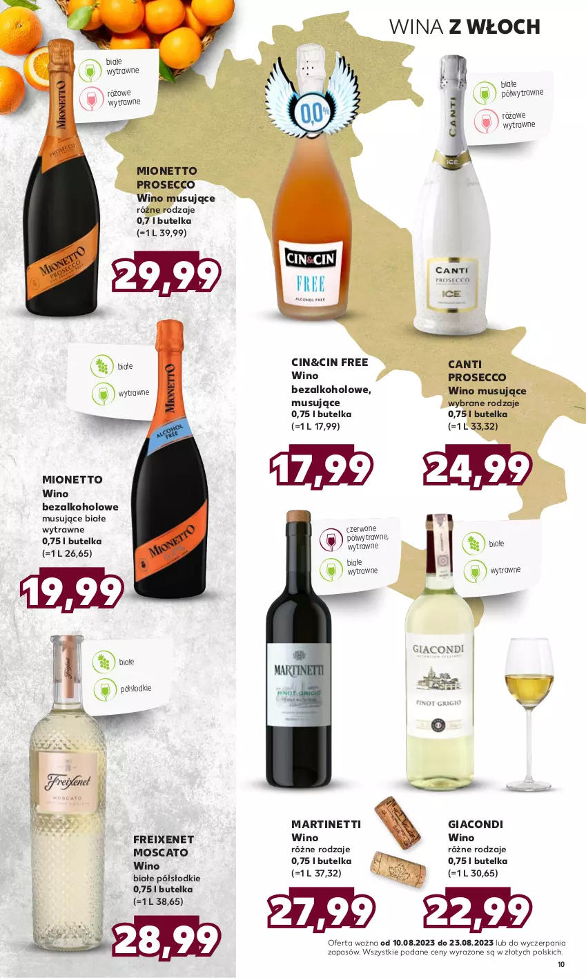 Gazetka promocyjna Kaufland - Barek Kauflandu - ważna 10.08 do 23.08.2023 - strona 10 - produkty: Mionetto, Mus, Prosecco, Wino, Wino bezalkoholowe, Wino białe, Wino musujące