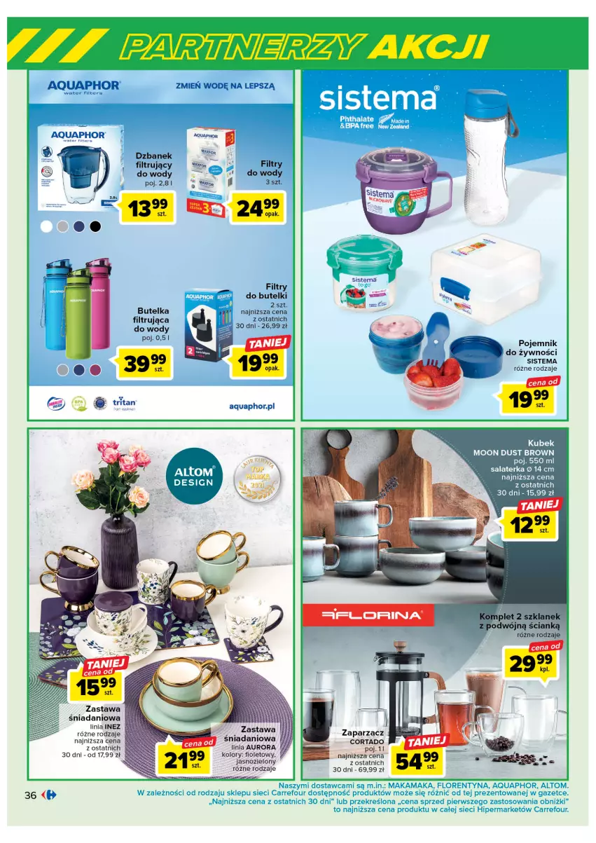 Gazetka promocyjna Carrefour - Gazetka Marki znane i lubiane - ważna 07.02 do 25.02.2023 - strona 36 - produkty: Aquaphor, Danio, Kubek, Pojemnik, Salaterka, Zaparzacz