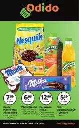 Gazetka promocyjna Odido - Gazetka - ważna od 18.04 do 18.04.2024 - strona 1 - produkty: Sok pomarańczowy, Sok, Ser, Czekolada, Tymbark, Deser, Nestlé, Milka, Monte