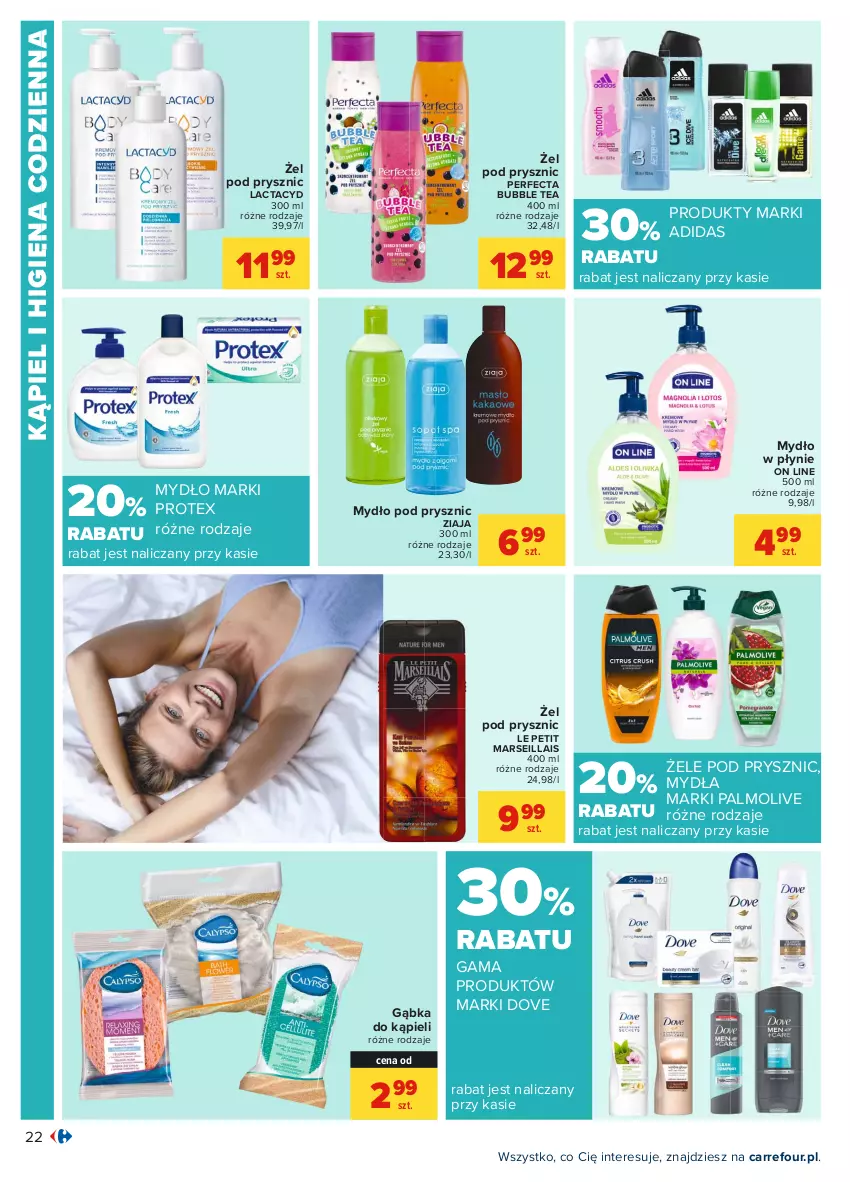 Gazetka promocyjna Carrefour - Gazetka Carrefour - ważna 28.06 do 10.07.2021 - strona 22 - produkty: Adidas, Dove, Lactacyd, Mars, Mydło, Mydło w płynie, Palmolive, Perfecta, Ziaja