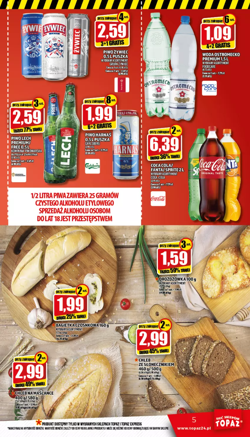 Gazetka promocyjna Topaz - Gazetka - ważna 14.07 do 20.07.2022 - strona 5 - produkty: Chleb, Gra, Harnaś, Piwo, Sok, Top