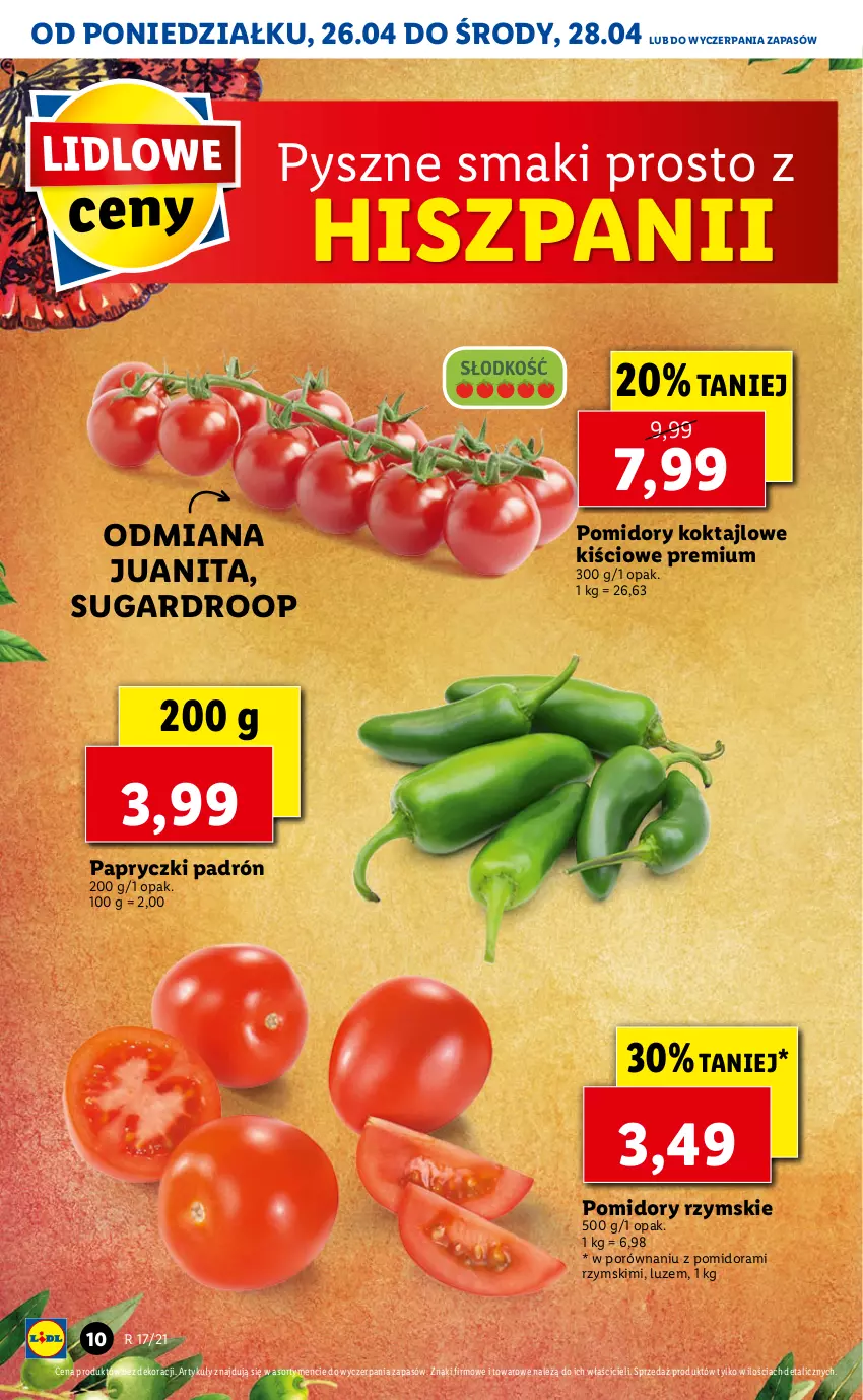 Gazetka promocyjna Lidl - GAZETKA - ważna 26.04 do 28.04.2021 - strona 10 - produkty: Pomidory, Por