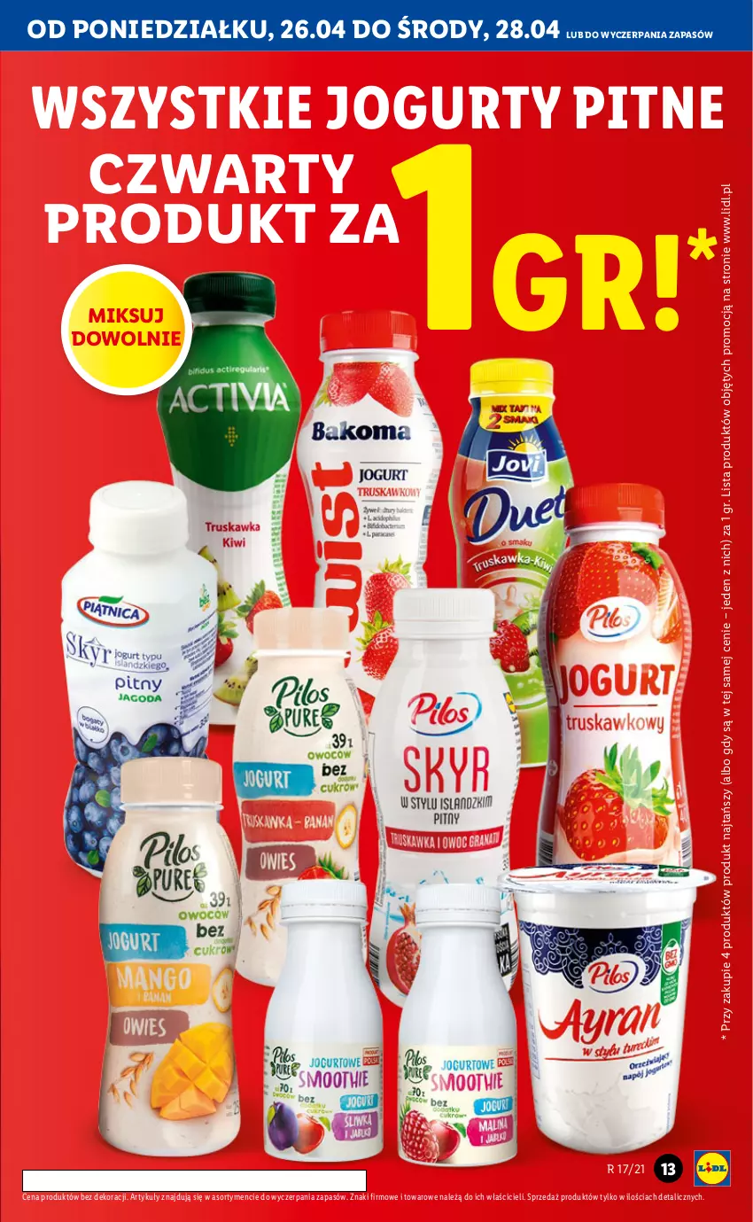 Gazetka promocyjna Lidl - GAZETKA - ważna 26.04 do 28.04.2021 - strona 13 - produkty: Jogurt