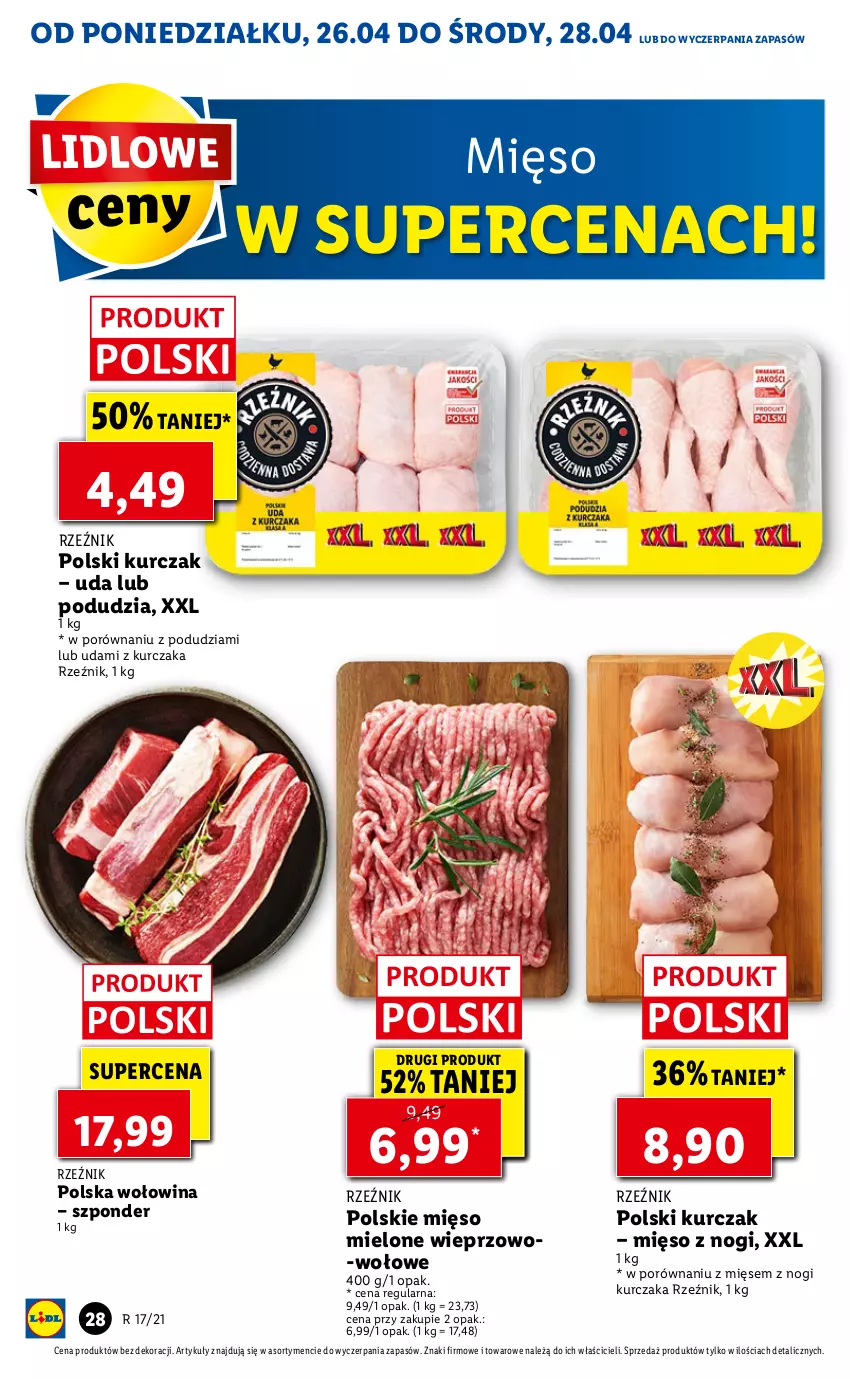 Gazetka promocyjna Lidl - GAZETKA - ważna 26.04 do 28.04.2021 - strona 28 - produkty: Kurczak, Mięso, Mięso mielone, Por, Wołowina