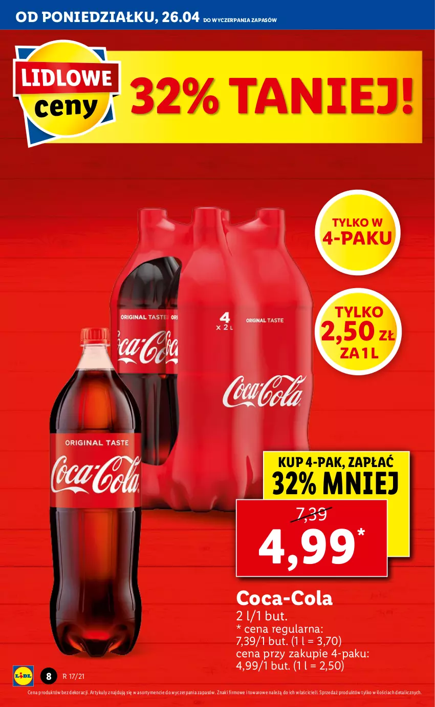 Gazetka promocyjna Lidl - GAZETKA - ważna 26.04 do 28.04.2021 - strona 8 - produkty: Coca-Cola