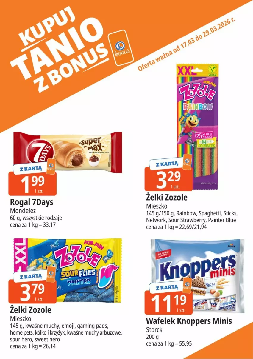 Gazetka promocyjna E Leclerc - ważna 17.03 do 29.03.2026 - strona 11 - produkty: Arbuz, Knoppers, Rogal, Spaghetti, Wafelek