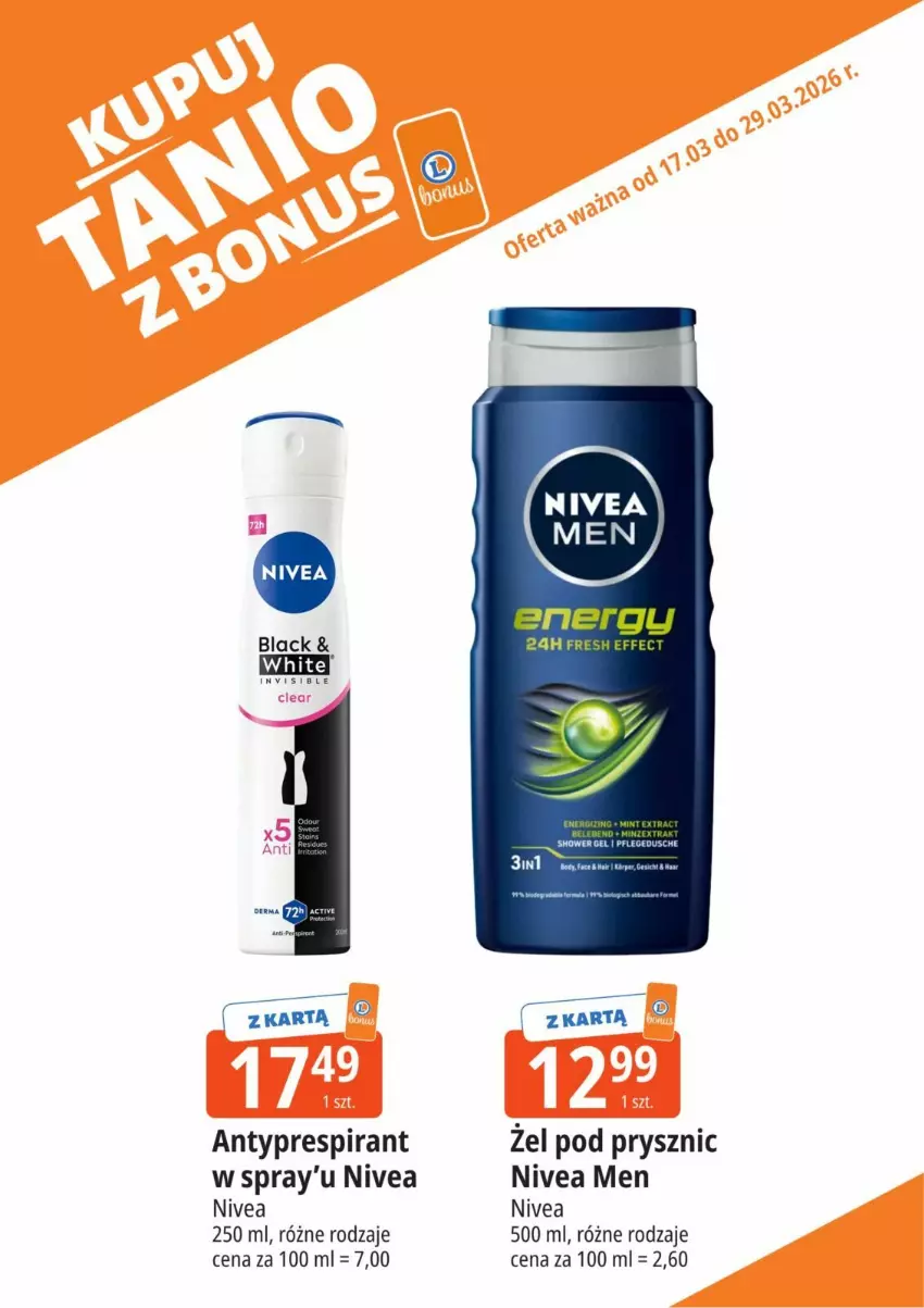 Gazetka promocyjna E Leclerc - ważna 17.03 do 29.03.2026 - strona 16 - produkty: Nivea, Nivea Men