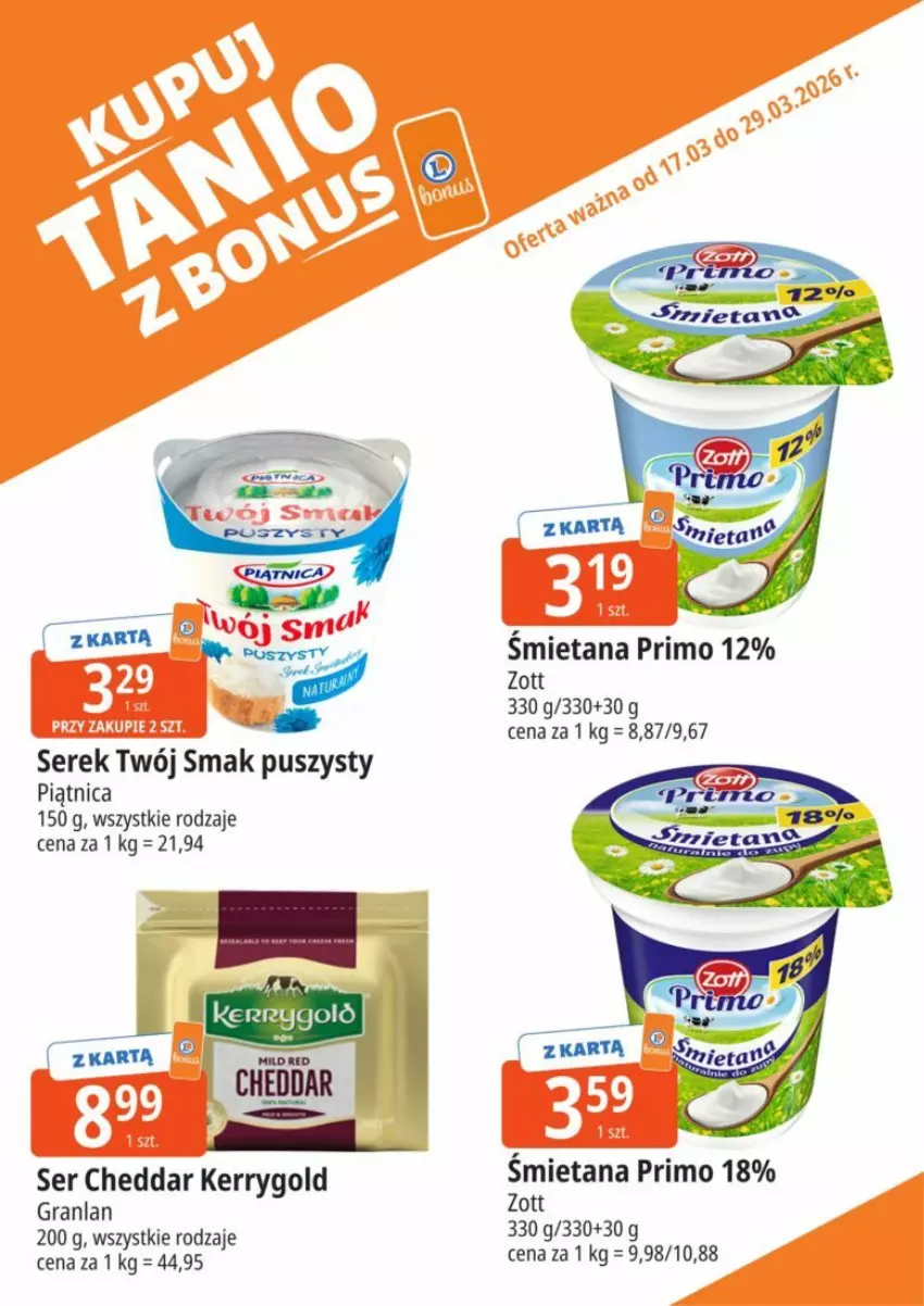 Gazetka promocyjna E Leclerc - ważna 17.03 do 29.03.2026 - strona 20 - produkty: Cheddar, Gra, Piątnica, Ser, Serek, Twój Smak, Zott