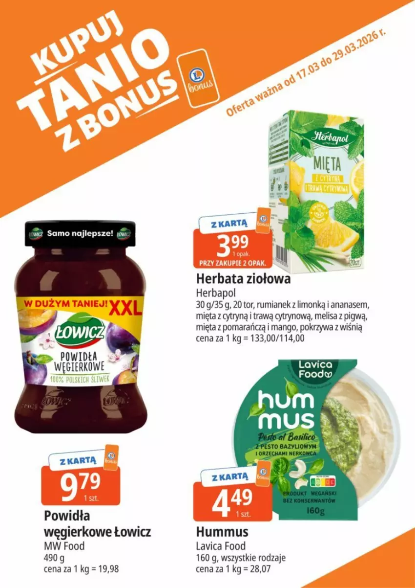 Gazetka promocyjna E Leclerc - ważna 17.03 do 29.03.2026 - strona 30 - produkty: Ananas, Herbapol, Herbata, Hummus, Mango, Mięta, Mus, Rum