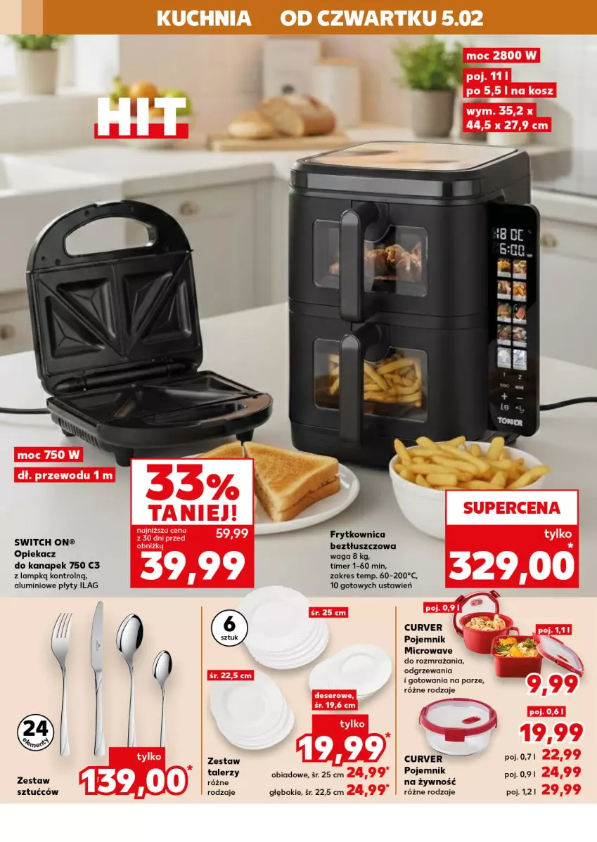 Gazetka promocyjna Kaufland - Kaufland - ważna 05.02 do 10.02.2026 - strona 12 - produkty: Opiekacz do kanapek, Pojemnik, Talerz, Waga, Zestaw sztućców, Zestaw talerzy