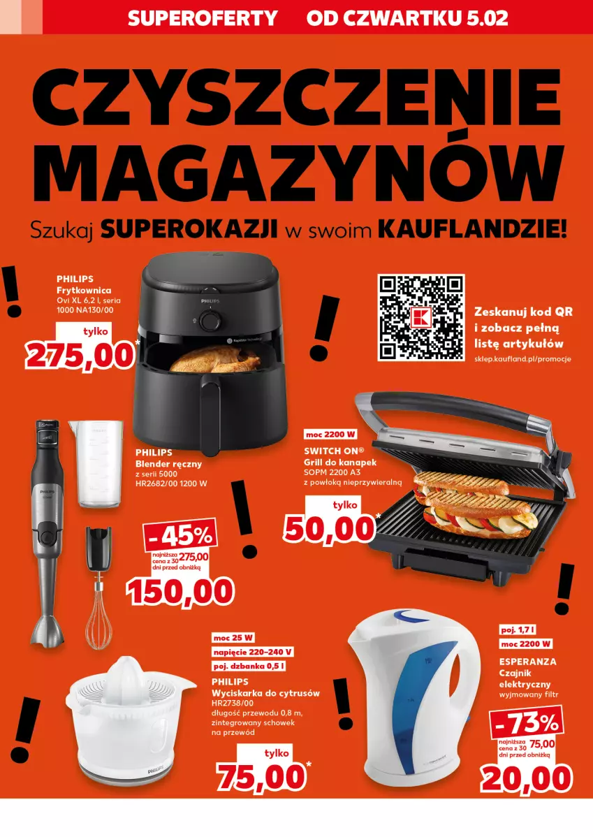 Gazetka promocyjna Kaufland - Kaufland - ważna 05.02 do 10.02.2026 - strona 14 - produkty: Blender, Blender ręczny, Czajnik, Grill, Philips, Ser, Wyciskarka