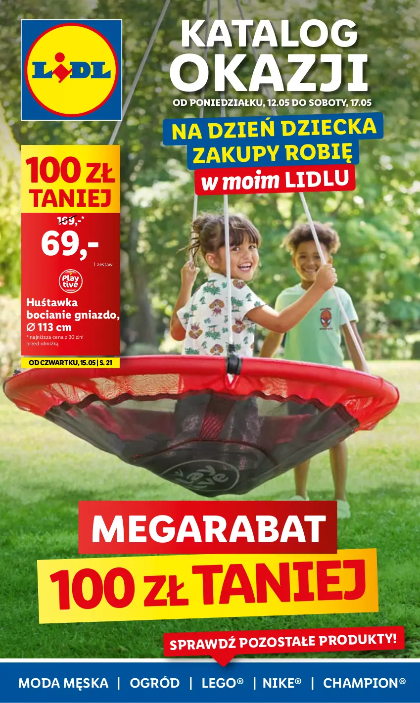 Gazetka promocyjna Lidl - GAZETKA - ważna 12.05 do 17.05.2025 - strona 1 - produkty: Huśtawka, LEGO, Moda, Nike, Ogród
