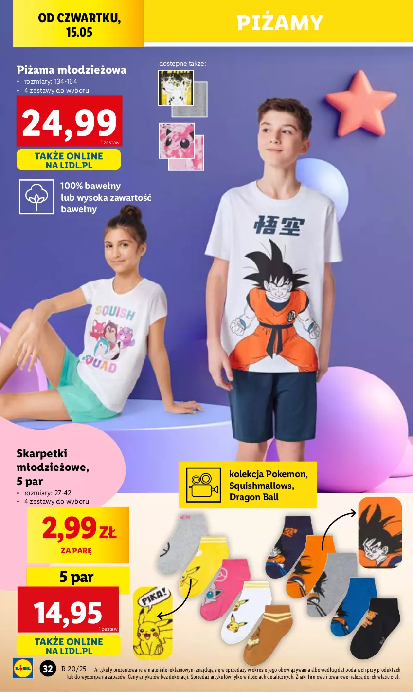 Gazetka promocyjna Lidl - GAZETKA - ważna 12.05 do 17.05.2025 - strona 40 - produkty: Karp, Piżama, Skarpetki, Sok