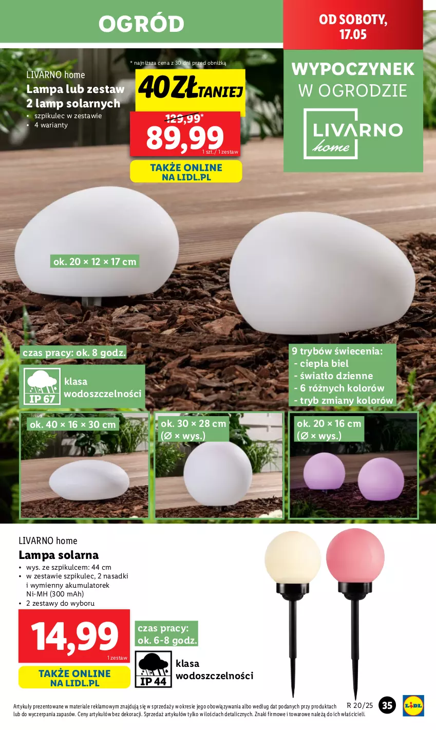 Gazetka promocyjna Lidl - GAZETKA - ważna 12.05 do 17.05.2025 - strona 45 - produkty: Akumulator, Ivar, Lampa, Ogród