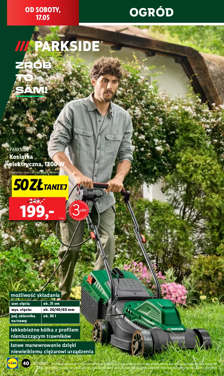 Gazetka promocyjna Lidl - GAZETKA - ważna 12.05 do 17.05.2025 - strona 50 - produkty: Anew, Kosiarka, Ogród, Parkside