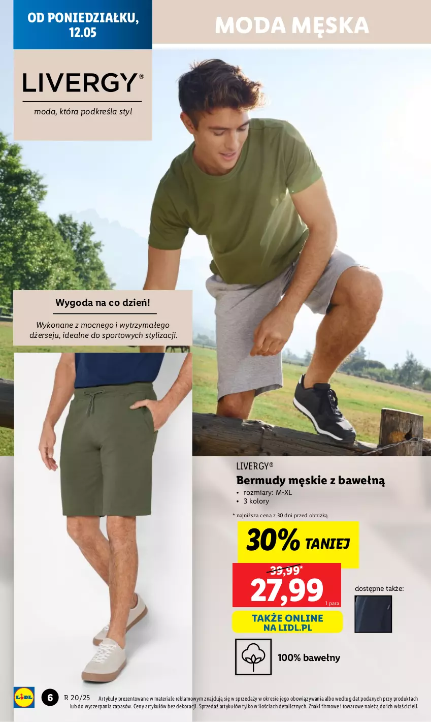 Gazetka promocyjna Lidl - GAZETKA - ważna 12.05 do 17.05.2025 - strona 6 - produkty: Bermudy, Moda, Por, Sport