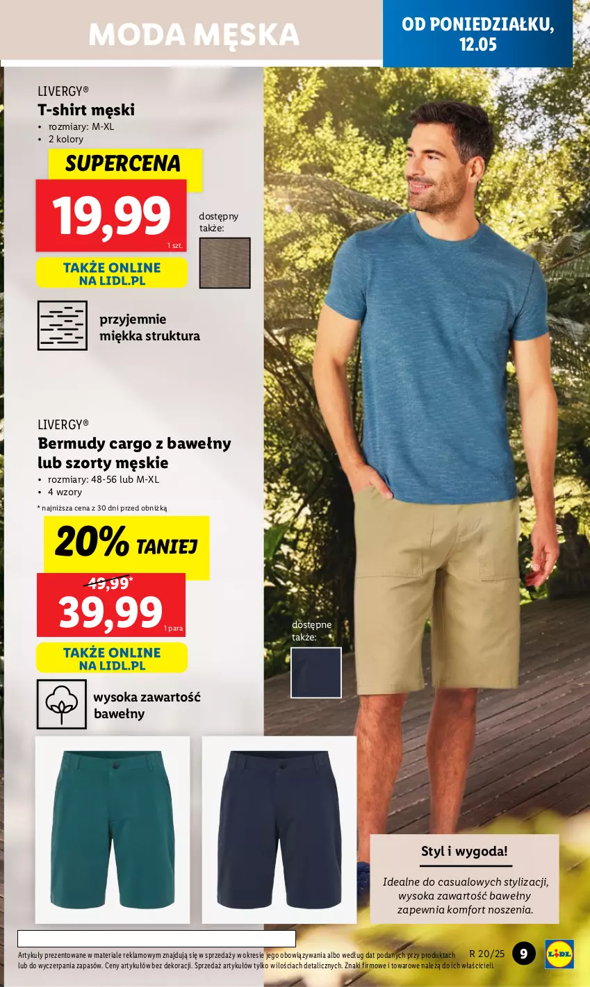Gazetka promocyjna Lidl - GAZETKA - ważna 12.05 do 17.05.2025 - strona 9 - produkty: Bermudy, Moda, Sok, Szorty, T-shirt