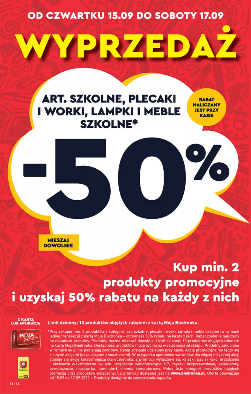 Gazetka promocyjna Biedronka - W tym tygodniu - ważna 15.09 do 21.09.2022 - strona 54 - produkty: Meble, Plecak