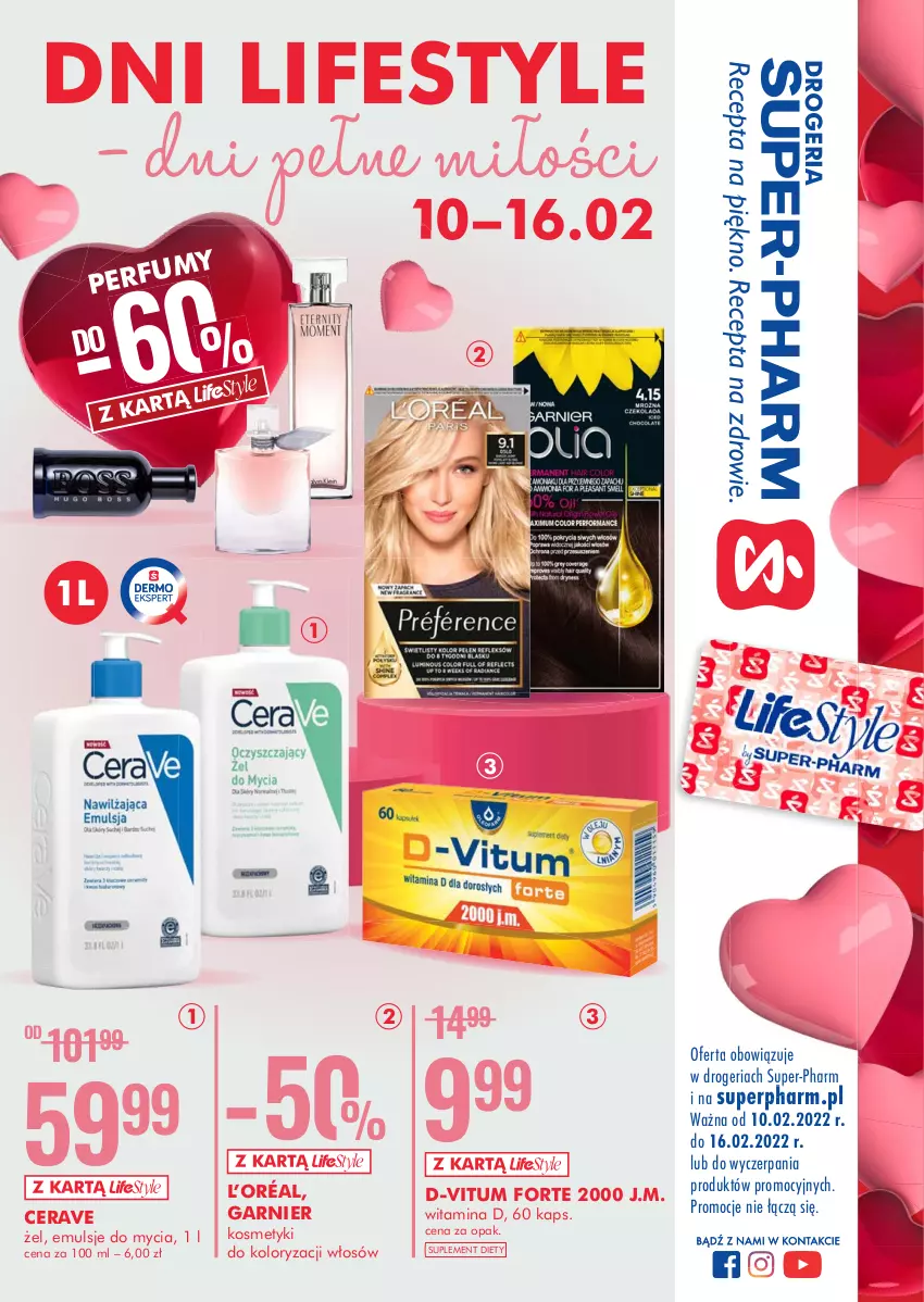 Gazetka promocyjna Super Pharm - Gazetka - ważna 10.02 do 16.02.2022 - strona 1 - produkty: CeraVe, D-Vitum, Garnier, L’Oréal