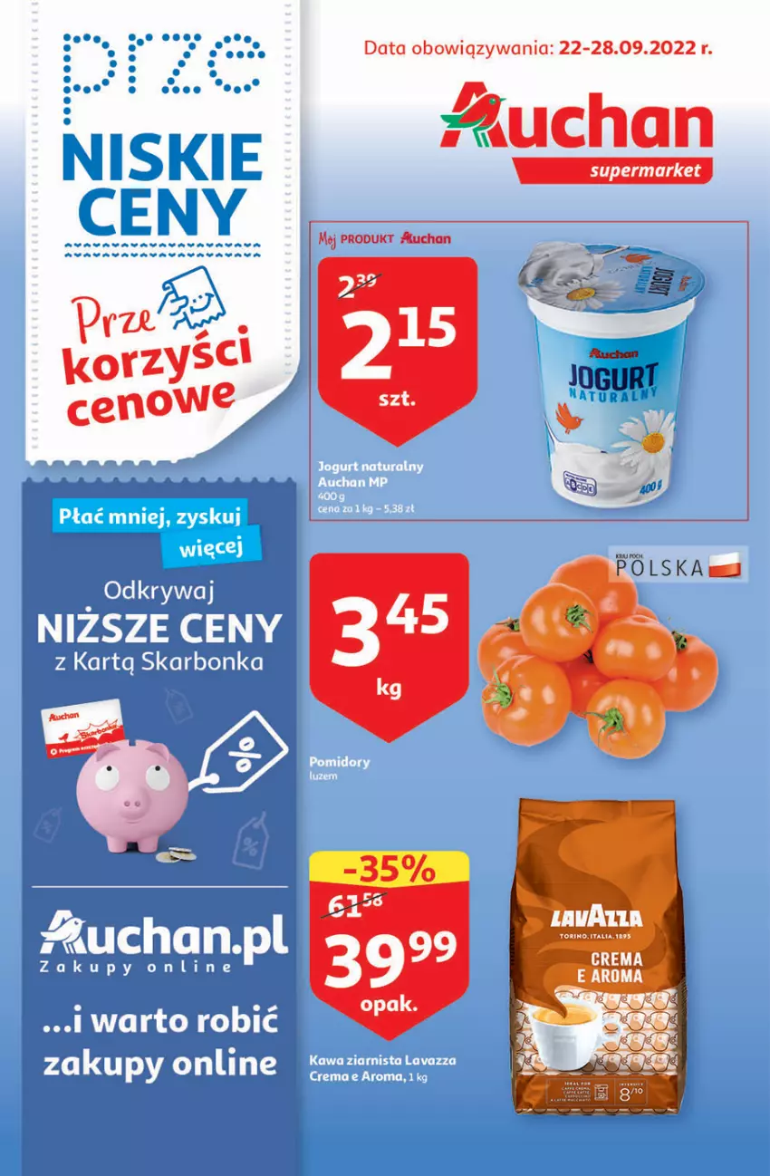 Gazetka promocyjna Auchan - Gazetka przeNISKIE CENY – Przekorzyści cenowe Supermarkety - ważna 22.09 do 28.09.2022 - strona 1