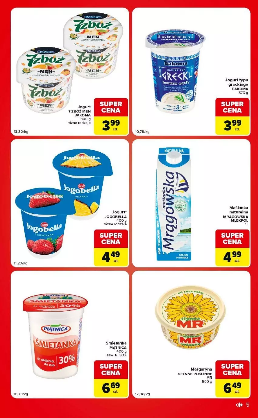Gazetka promocyjna Carrefour - Gazetka Market w SUMIE ekspresowe zakupy - ważna 25.08 do 31.08.2026 - strona 5 - produkty: Bakoma, Bell, Bella, Jogobella, Jogurt, Margaryna, Maślanka, Mule, Piątnica, Słynne