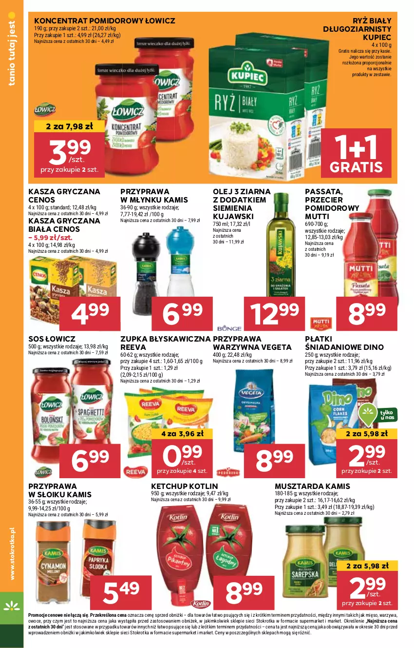 Gazetka promocyjna Stokrotka - Supermarket - ważna 08.05 do 14.05.2025 - strona 20 - produkty: Cenos, Danio, Gra, Gry, Kamis, Kasza, Kasza gryczana, Ketchup, Koncentrat pomidorowy, Kotlin, Kujawski, Kupiec, Mięso, Mus, Musztarda, Olej, Owoce, Piec, Por, Ryż, Ryż biały, Sos, Vegeta, Warzywa