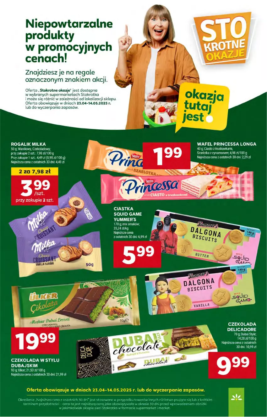 Gazetka promocyjna Stokrotka - Supermarket - ważna 08.05 do 14.05.2025 - strona 30 - produkty: Ciastka, Czekolada, Milka, Princessa, Rogal, Szarlotka