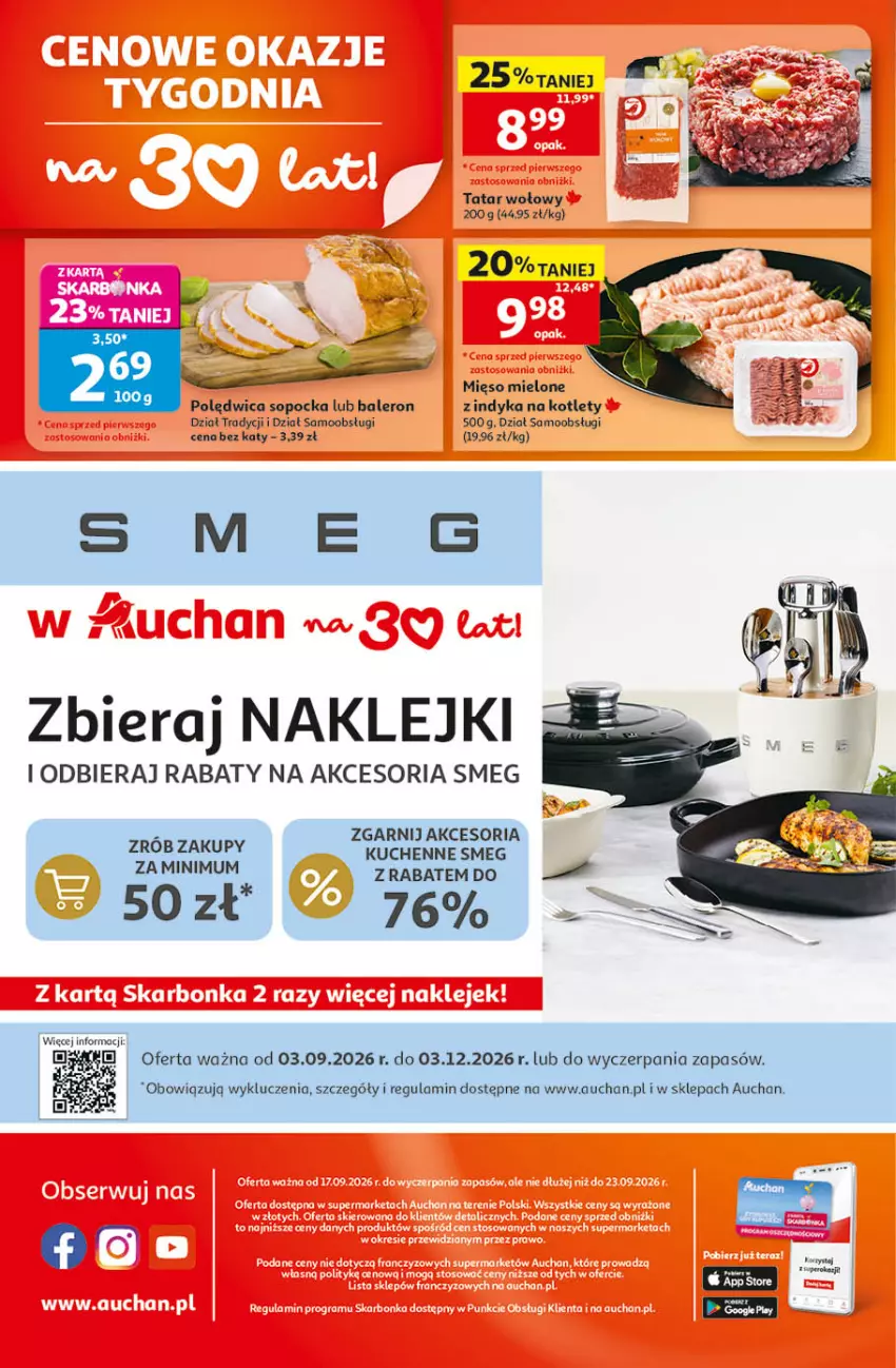 Gazetka promocyjna Auchan - 30 Lat Supermarket - ważna 17.09 do 23.09.2026 - strona 8 - produkty: Klej, Kotlet, Mięso, Mięso mielone, Polędwica, Tatar wołowy