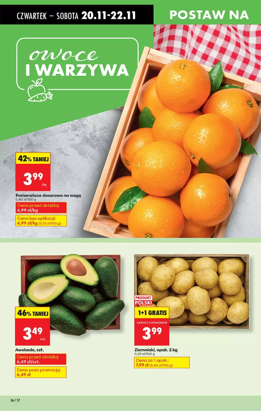 Gazetka promocyjna Biedronka - Od Czwartku - ważna 20.11 do 26.11.2025 - strona 18 - produkty: Deser, Pomarańcze, Ser, Ziemniaki