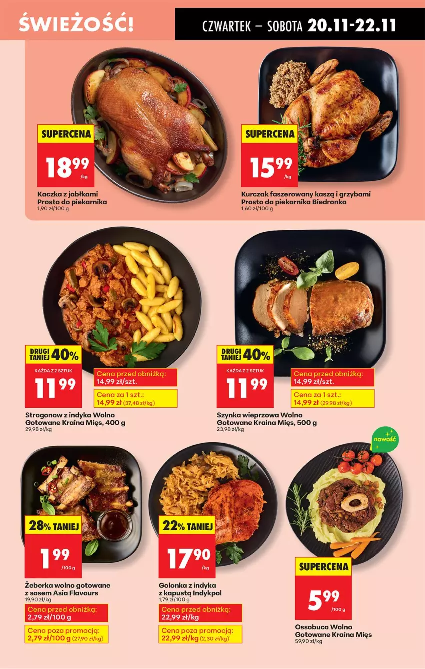 Gazetka promocyjna Biedronka - Od Czwartku - ważna 20.11 do 26.11.2025 - strona 27 - produkty: Fa, Golonka z indyka, Jabłka, Kaczka, Kapustą, Kurczak, Piekarnik, Sos, Szynka, Szynka wieprzowa